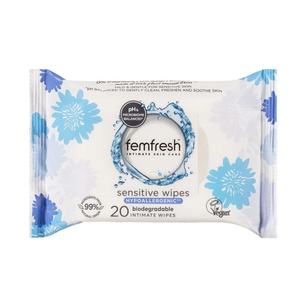 Femfresh Sensitive Intimate Wipes 20 pack