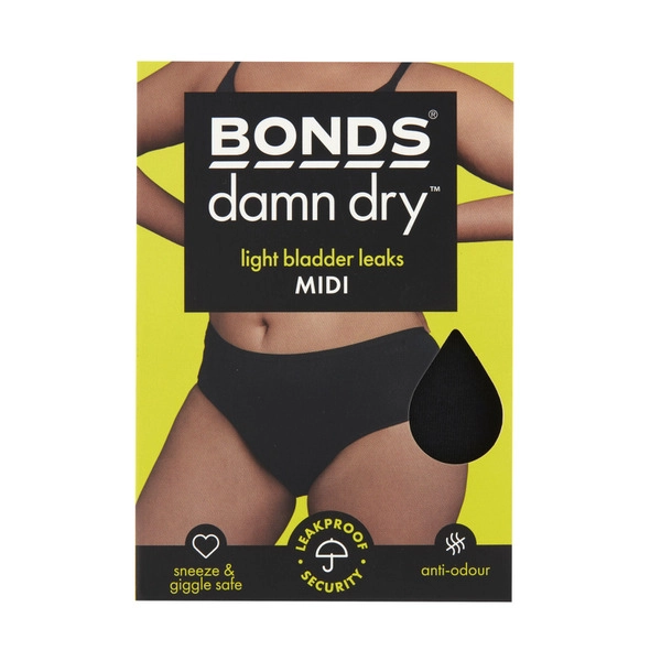 Bonds Womens Damn Dry Underwear Midi Size 16 1 pack