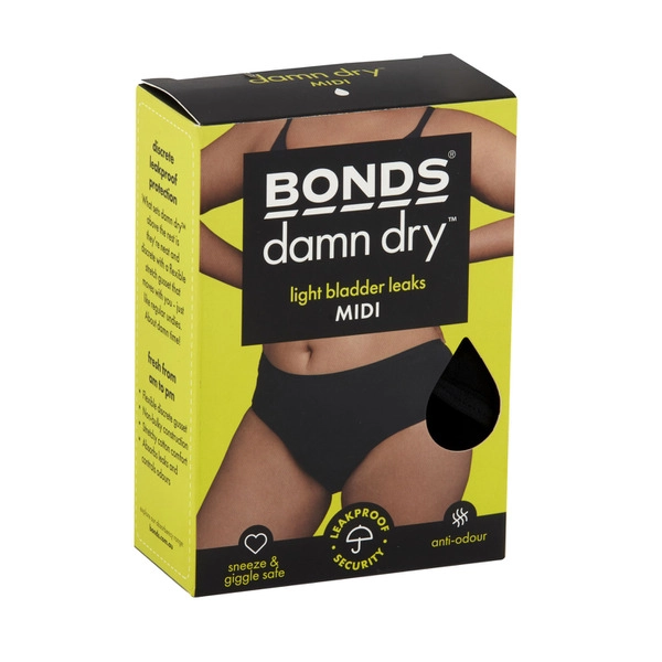 Bonds Womens Damn Dry Underwear Midi Size 14 1 pack