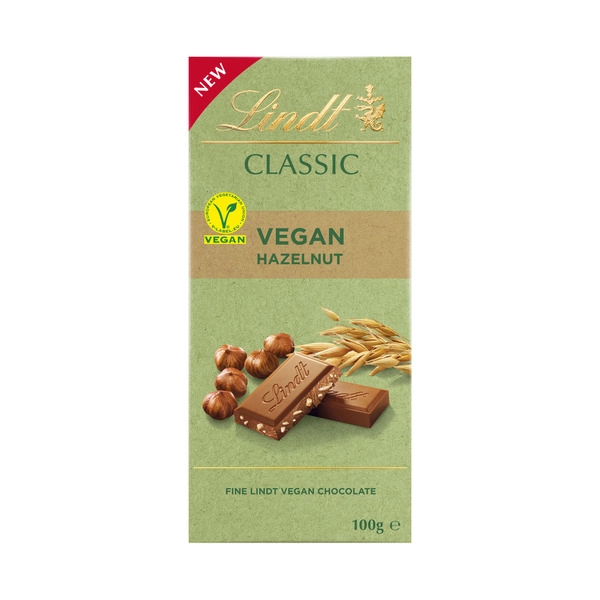 Lindt Classic Vegan Hazelnut Block Chocolate 100g