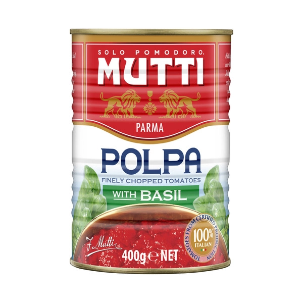 Mutti Polpa Finely Chopped Tomatoes With Basil 400g