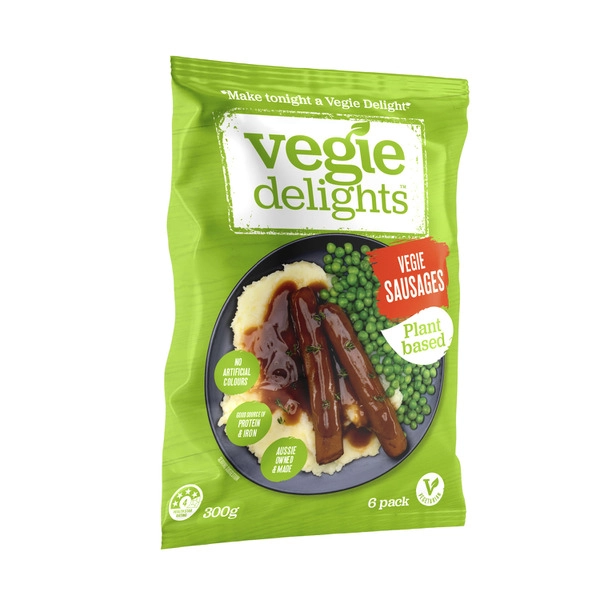 Vegie Delights Plant Based Vegie Sausages 300g