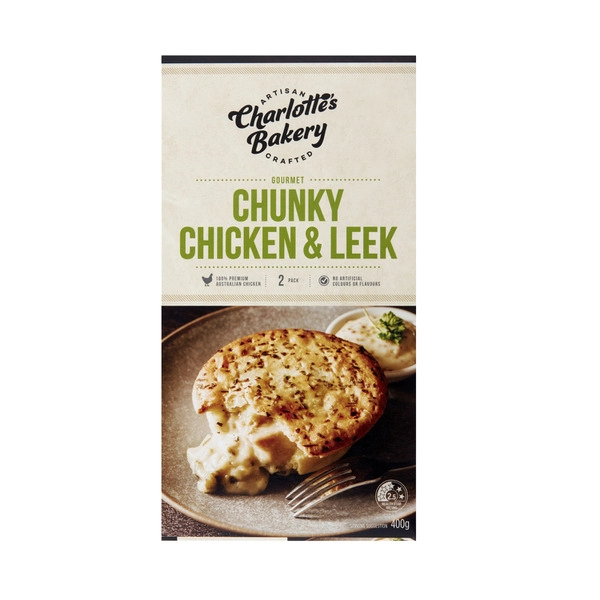 Charlotte's Bakery Chunky Chicken & Leek Pie 2 Pack 400g