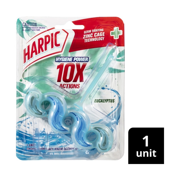 Harpic Hygiene Power Eucalytpus Zinc Cage Toilet Cleaner Block 1 each