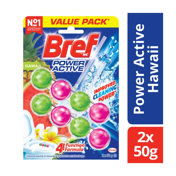 Bref Power Active Rim block Toilet Cleaner Hawaii Twin Pack 2x50g 100g