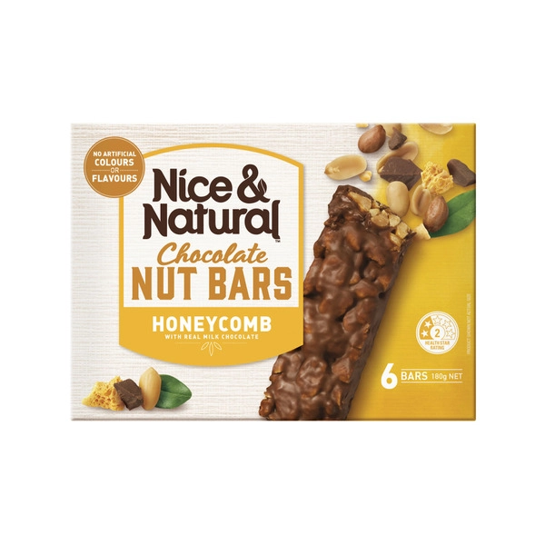 Nice & Natural Roasted Nut Bar Honeycomb 6 pack