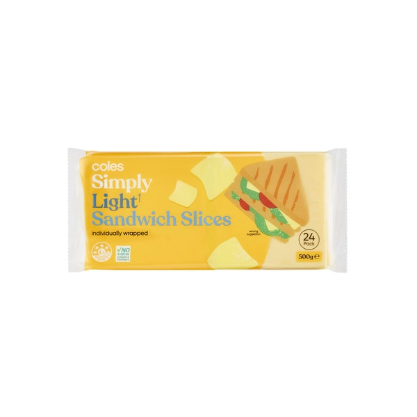 Coles Simply Light Sandwich Slices 24 Pack 500g