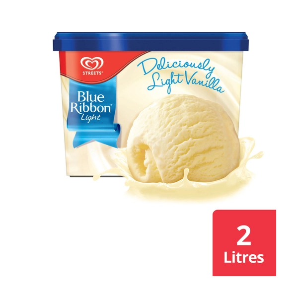 Streets Blue Ribbon Light Vanilla Ice Cream Tub 2L