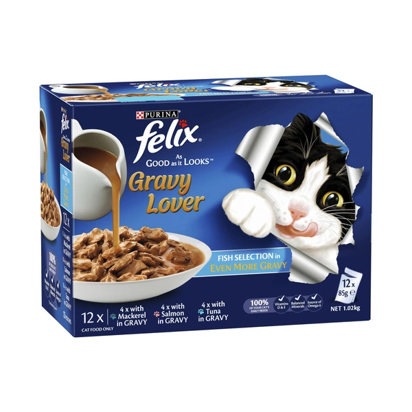 Felix Gravy Lovers FELIX GRAVY LOVERS FISH SELECTION CAT FOOD 12X85G 