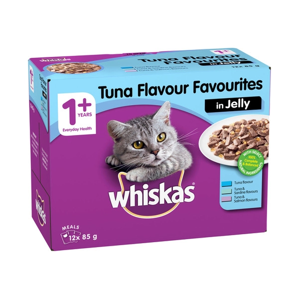 Whiskas Favourites Tuna In Jelly Cat Food 12x85g 12 pack