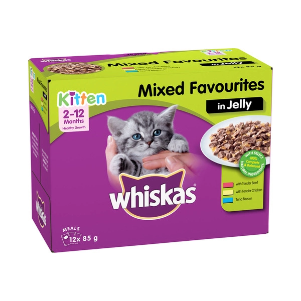 Whiskas Favourites Favourites Kitten Mixed In Jelly Cat Food 12x85g 12 pack