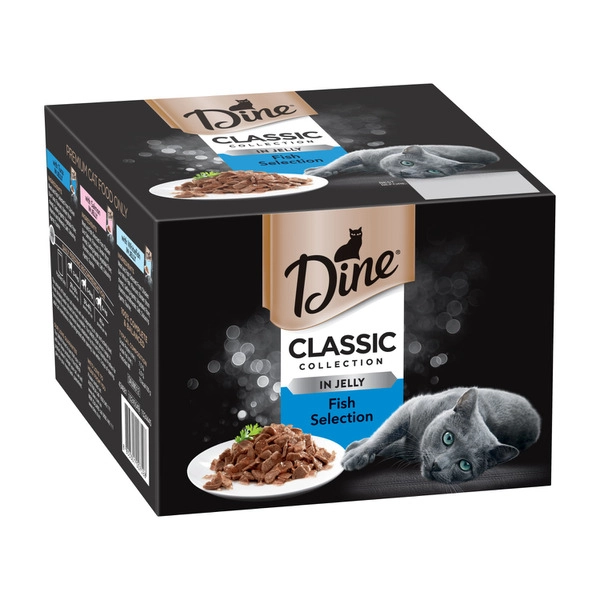 Dine Classic Collections Pouch Cat Food Fish Selection In Jelly 24x85g 24 pack