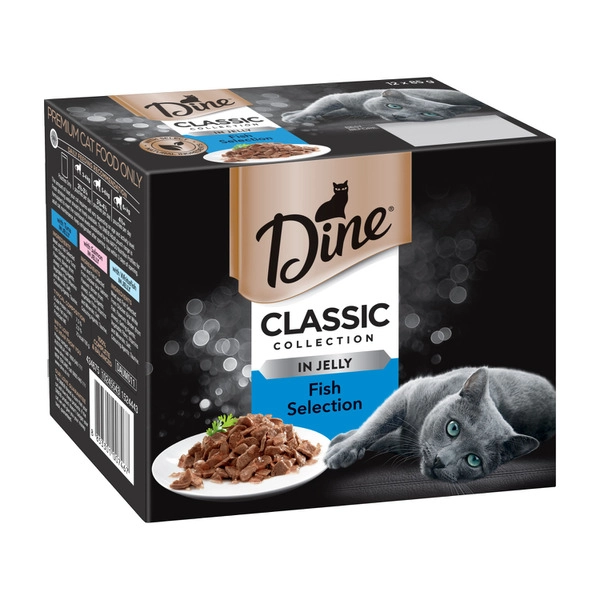 Dine Classic Collection Adult Wet Cat Food Fish Selection In Jelly 12x85g Pouches 12 pack