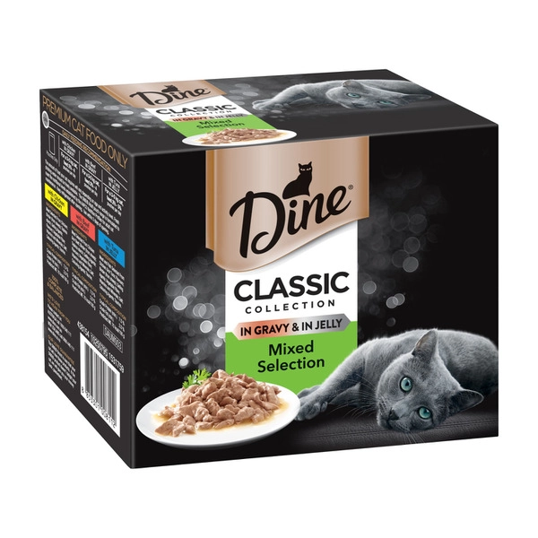 Dine Classic Collection Pouch Cat Food Mixed Selection In Jelly/Gravy 12x85g 12 pack