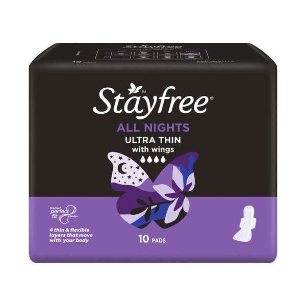 Stayfree Ultra Thin All Nights Pads With Wings 10 pack