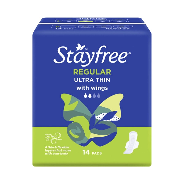 Stayfree Regular Pads With Wings 14 pack