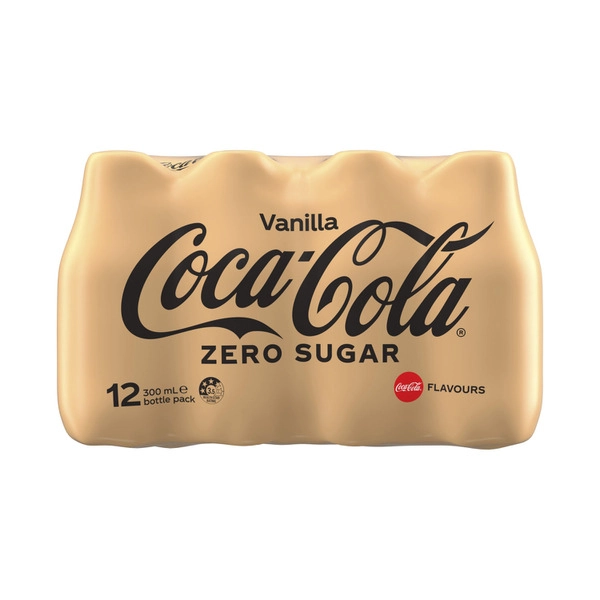 Cca Flav 12x300ml. COCA-COLA ZERO SUGAR VANILLA SOFT DRINK MULTIPACK BOTTLES 12X300ML 