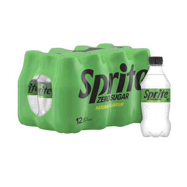 Cca Flav  12x300ml. SPRITE ZERO SUGAR LEMONADE SOFT DRINK MULTIPACK BOTTLES 12X300ML 