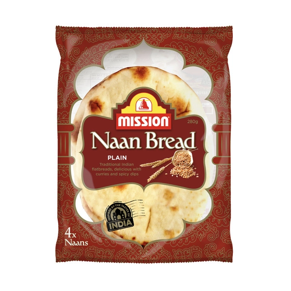 Mission Plain Naan 4 Pack 280g