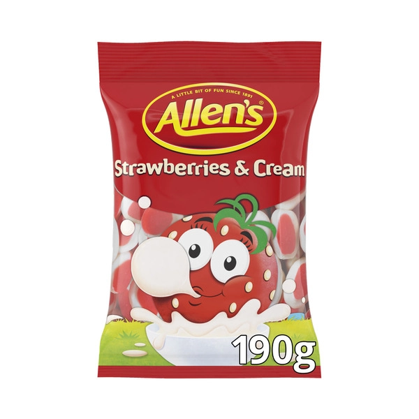 Allen's Lollies Strawberries And Cream Lolly Bag 190g