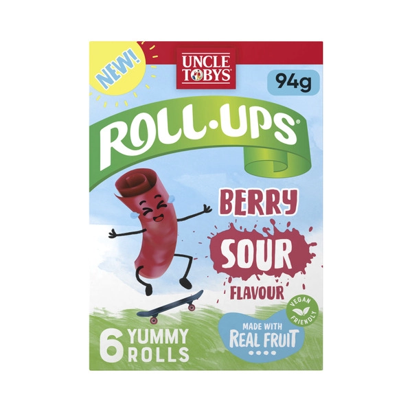 Uncle Toby's Roll Ups UNCLE TOBYS ROLL-UPS BERRY SOUR LUNCHBOX SNACKS MADE WITH REAL FRUIT 