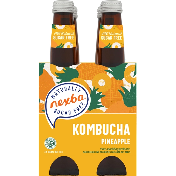 Nexba Kombucha Pineapple 330mL 4 pack