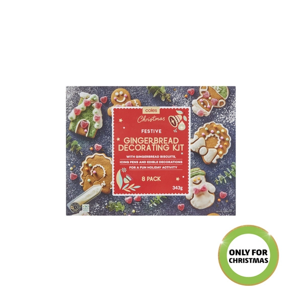 Coles Christmas Gingerbread Decorating Kit 8 Pack 343g