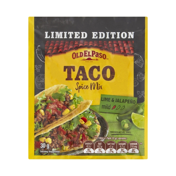 Old El Paso Taco Spice Mix Lime & Jalapeno 30g