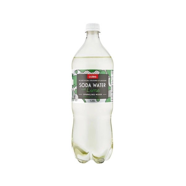 Coles Soda Water With Lime 1.25L