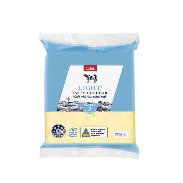 Coles Dairy Tasty Lite Cheese Block 250g