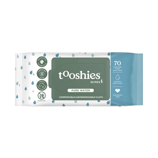 Tooshies Water Baby Wipes 70 pack