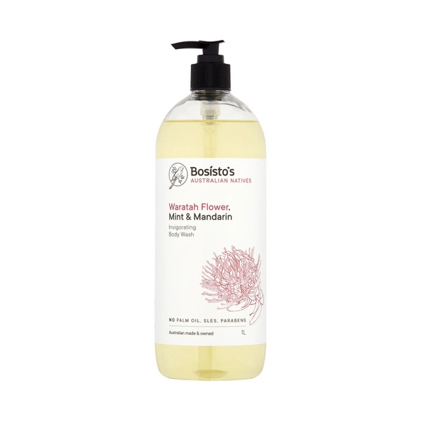 Bosistos Waratah Flower Mint & Mandarin Body Wash 1L