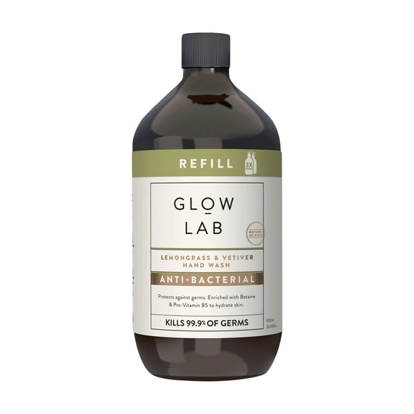 Glow Lab Hand Wash Refill Antibacterial Lemongrass & Vetiver 900mL