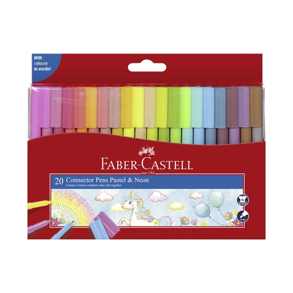 Faber-Castell Connector Pens Pastel & Neon 20 pack