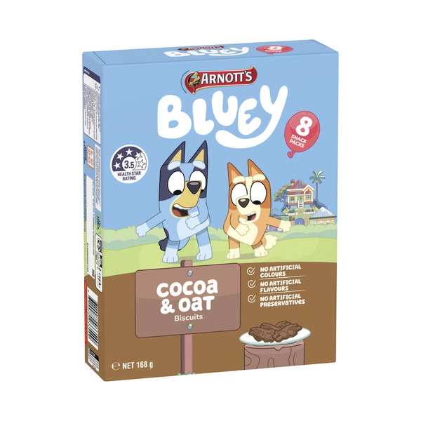 Arnott's Multipack Bluey Cocoa & Oat 168g