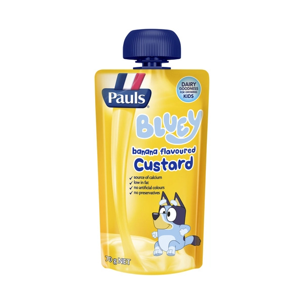 Pauls Kids Custard Pouch Bluey Banana 70g