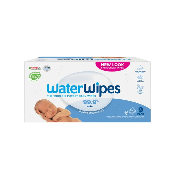 WaterWipes Fragrance Free Sensitive Skin 540 Baby Wipes 540 pack