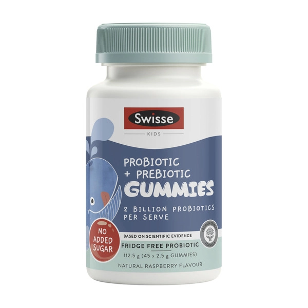 Swisse Kids Probiotic + Prebiotic Gummies 2 Billion Probiotics Per Serve 45 pack