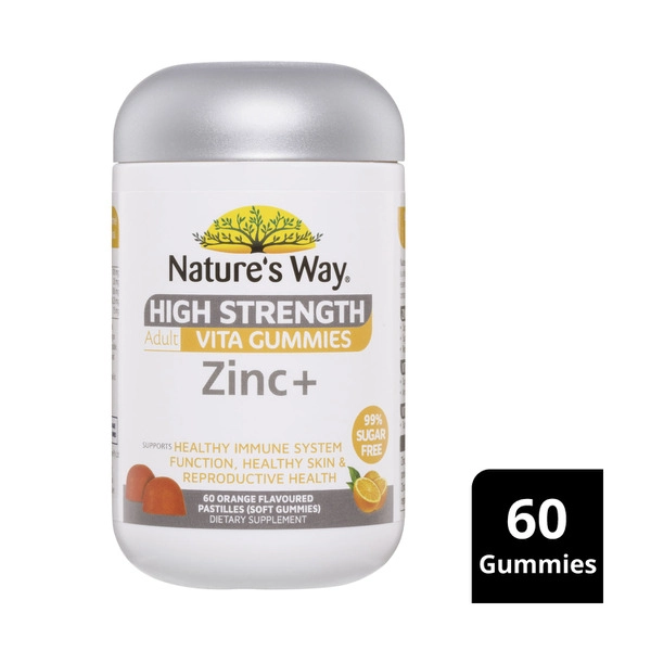 Natures Way High Strength Gummies Sugar Free Zinc+ 60 pack