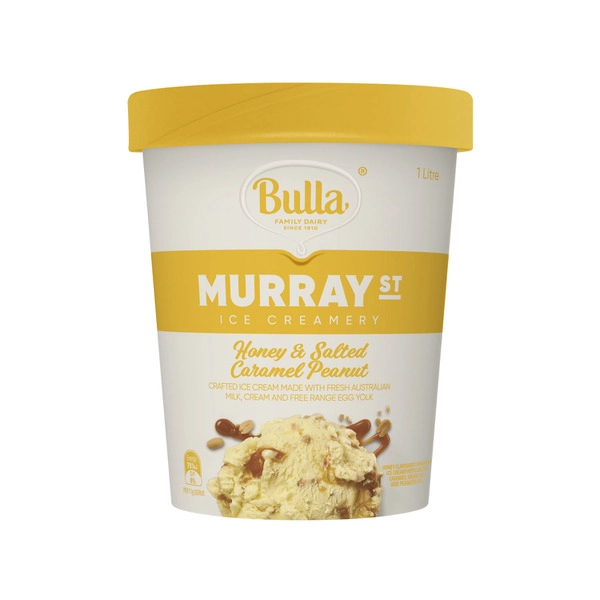 Bulla Murray Street Ice Cream Honey & Salted Caramel Peanut 1L