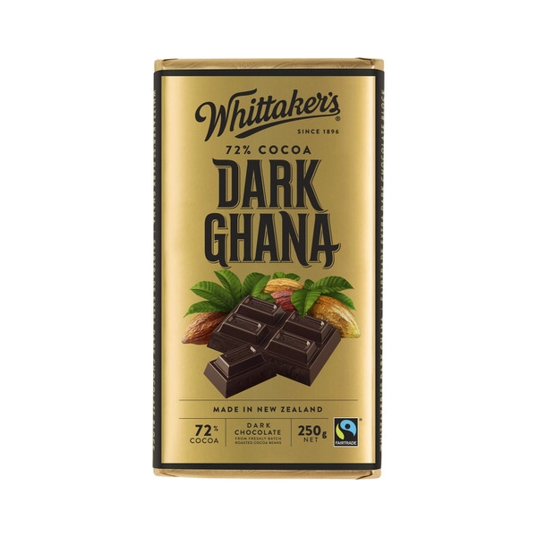 Whittaker's Block Chocolate Dark Ghana 72% 250g