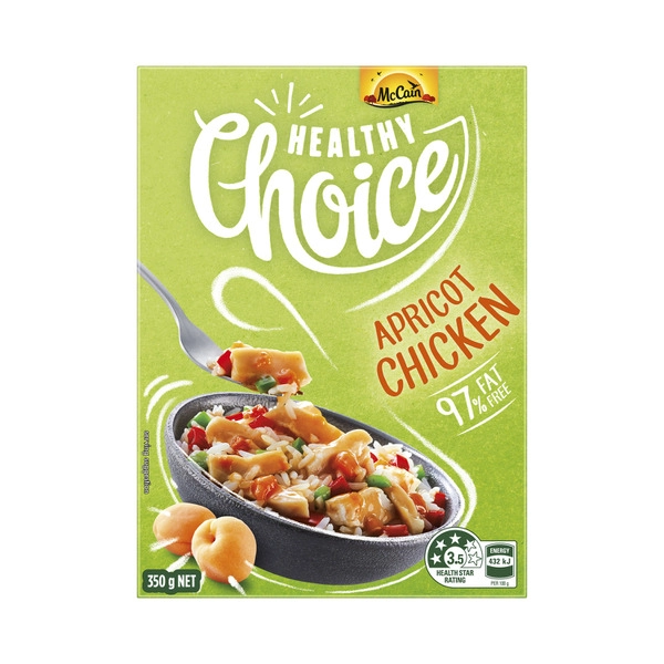 McCain Healthy Choice Frozen Meal Dinner Apricot Chicken With Steamed Rice 350g