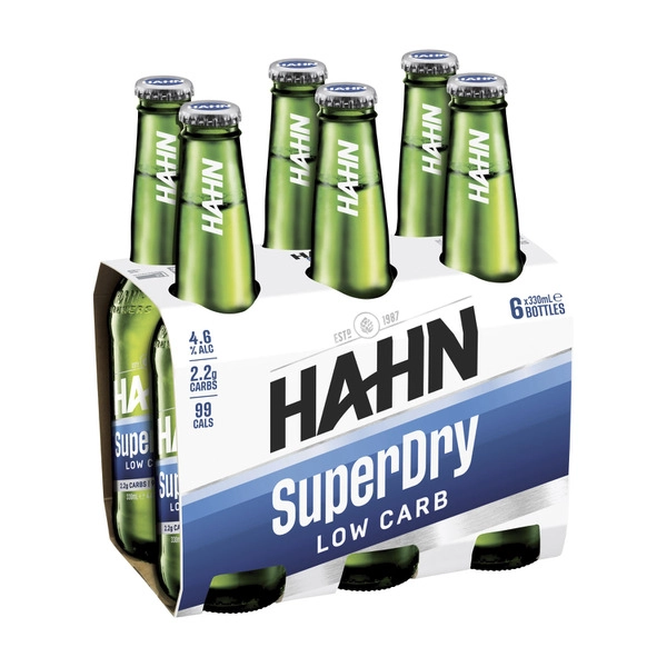 Hahn Super Dry Bottle 330mL 6 Pack