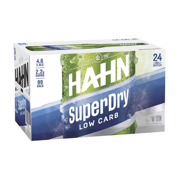 Hahn Super Dry Bottle 330mL 24 Pack