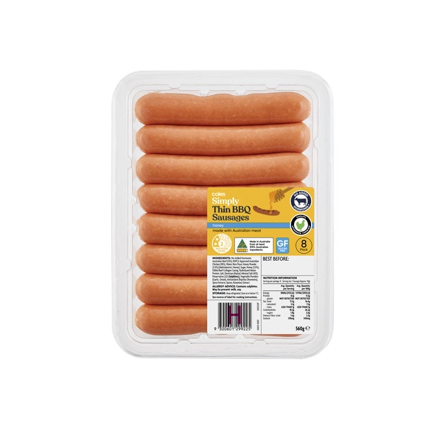 Coles Simply Honey BBQ Sausage 560g