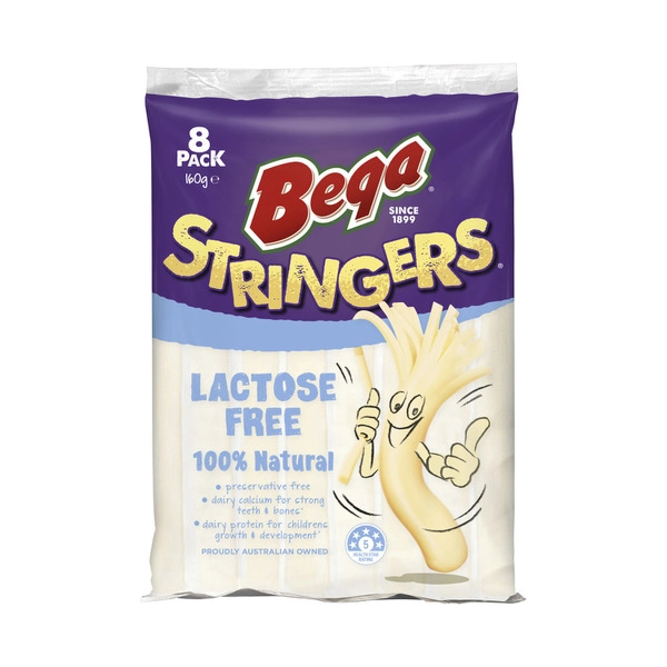 Bega Cheese Stringers Lactose Free 8 Pack 160g