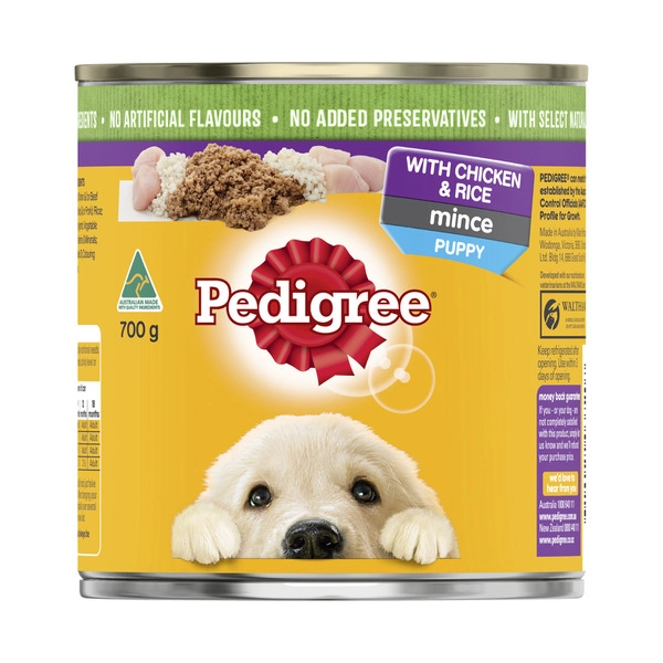 Pedigree Puppy Wet Dog Food with Chicken & Rice Mince Can 700g