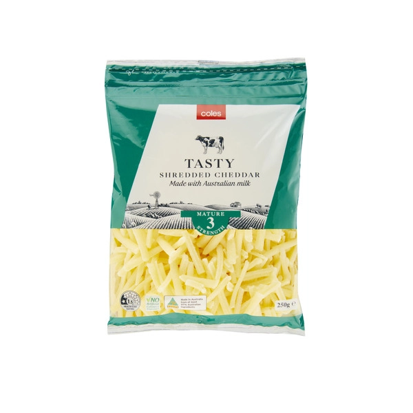 Coles Dairy Shredded Tasty Cheese 250g