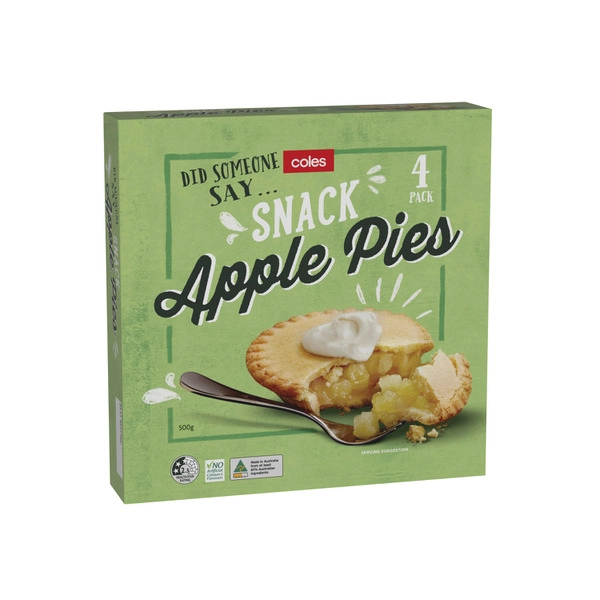 Coles Fruit Apple Pie Snack 4 pack 500g