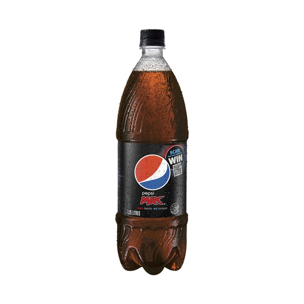 Pepsi Max Cola Soft Drink Bottle 1.25L